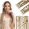 Elailite Extension Treccine Clip in Boho Dreads Braids Posticci Donna 50cm 2 Ciocche 50g Biondo Medio & Biondo Chiaro per Feste Hip-hop Cosplay