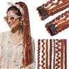 Elailite Extension Treccine Clip in Boho Dreads Braids Posticci Donna 50cm 2 Ciocche 50g Rosso Rame per Feste Hip-hop Cosplay