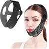 CENCERY Riduttore Doppio Mento per Donna, Maschera Lifting Facciale a V, Fascia Mentoniera Modellante e Rassodante, Traspirante ed Elastica, Nero