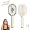 Knubbuf Electric Steam Brush for Hair, Anti-Frizz Nano Mist Hair Steamer & Straightener, Wet Dry Detangling Comb For Afro Thick Wavy Hairs, Portable Travel Size (A)