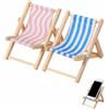 BTACGWP Sedia da Spiaggia Miniatura, 2 Pezzi Rosa e Blu, Mini Sedia Sdraio Ornamento, Finitura Liscia e Manutenzione Semplice per Dollhouse, Diorami e Ripiani