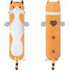 SNOWOLF Gatto Morbido Cuscino Peluche Lungo Tiro per Dormire Cotone Gattino Ripiene Carino Peluche Bambola Giocattolo Regalo per Bambini Fidanzata (Yellow, 90cm)
