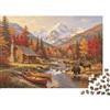 XiaopangXY Autumn Mountain Jigsaw Puzzle 1000 Pieces Recycled Paper Forest Cabin Jigsaw Puzzles Gioco Educativo Challenge Fun Family Game per Adulti And Age 10 38x26cm/1000pcs