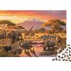 DAFUfbw African Savanna 1000 Piece Puzzle Carta riciclata Regno della fauna selvatica Puzzles for Ragazzi e ragazze Ages 6 Years Up Family Gaming Time Props Great Regalo Idea Home 38x26cm/1000pcs