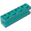 XYEIUGO 2653 Mattoncini Speciali a Cerniera 1x4 con Scanalatura, 50 Pezzi GDS-1193-compatibile con Lego Mattoncini da Costruzione, Colore Dark Turquoise