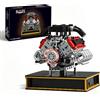 MOCBURIKU V8 Engine Building Set, Build Your Own Mini V8 Model Engine Kit that Run with Battery and Motor, 8 ylinder Car Model Engine Building Toys for Adults Kids Age 14+ (1079PCS)
