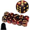 IBXWMNG 10 PCS Dadi Da Gioco,Set dadi, Dice set Da Gioco,16mm D6 Dado Acrilici, D6 a 6 Lati, Colori Rosso-Nero, con Borsa di Stoffa, per Giochi da Tavolo,Ruolo,Tavolo,Lezioni di Matematica