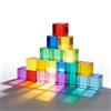 Lixstyea 20 Pezzi di Blocchi da Costruzione in Acrilico per Bambini -di Gelatina,Luminosi,da Costruzione Arcobaleno Montessori, da costruzi