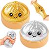 Audasi 2 Pezzi Mystery Squishy Bao Dumpling,Palla Antistress Con Scatola Per Vapore Pasta Morbida Da Schiacciare Per Alleviare L'ansia E Fidget Mano Per Adulti