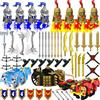 Nicolababe Kit di Accessori per Armi per Minifigure, Set di Armi da Cavaliere, Inclusi Cavallo, Carrozza, Barda, Armatura, Casco, Scudo, Compatibile con Le Principali Marche (Carro Spinato Medievale)