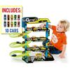 M MOLTO MOLTO | Parcheggio per bambini a 4 piani con accessori, auto e giocattolo, piste e 10 giocattoli per bambini + 3 anni, auto da garage