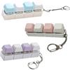 AOUZOVLI 3 Pezzi Portachiavi Antistress, Tastiera Fidget Toy Con 4 Pulsanti, Per Alleviare Lo Stress E Favorire La Concentrazione, Per Bambini E Adulti (Blu-Bianco, Rosa-Bianco, Viola-Bianco)