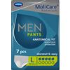 MoliCare Premium MEN PANTS, mutandine assorbenti specifiche per incontinenza maschile, protezione discreta, 5 gocce, taglia L, 7 pezzi (Confezione da 2)