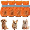 LCCGZ Scarpe Estive per Cani, 4 Pezzi Stivali per cani traspiranti estivi, Antiscivolo Scarpe per Cani Con Cinghie Riflettenti, per Uso Interno Che Esterno Durante L'Estate (Orange, L)