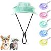 TABKSOLA Cappello da sole per cani e gatti, con 2 fori per le orecchie, protezione dal sole per S/M/L (verde, S)