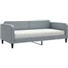 vidaXL Letto da giorno con materasso grigio chiaro 90x190 cm in tessuto