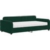 vidaXL Letto da giorno con materasso verde scuro 100x200 cm in velluto