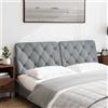vidaXL Cuscino per testiera grigio chiaro 160 cm in tessuto