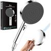 BOTC Soffione Doccia Alta Pressione, 132mm Grande Doccino, Telefono Doccia con 8 Modalità di Spruzzo, Water-saving Shower Head (Argento - Modello B)
