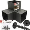Lun Fix Connettore a Y, 92 x 185 x 182 x 1,5 mm, in acciaio zincato e verniciato a polvere, con 6 viti 8 x 40 mm, per recinzioni in legno