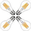 MENTA Lampadina Filamento LED E27 A60, 6W equivalente a 60 W, Lampada LED Bianco Caldo 2700k, 600lm, 360° Angolazione Fascio Luce, 4 Pacco