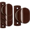 KOTARBAU® Set di 4 Pomelli a Sfera Con Targhetta Corta per Porte, Colore Marrone