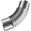 MEKLITRZ Tubo Di Scarico for Stufa In Acciaio Zincato - Scarico A Gomito Flessibile Da 45 Gradi for Stufe A Legna, Sistema Di Ventilazione for Rivestimento Camino(160mm)