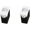 A2ZWORLD 2 Pezzi Sensore di Movimento PIR, Compatibile Con Bticino Matix, Colore Bianco, da Incasso Per Serie Civile, 1 Modulo, Time Lux Regolabile, Angolo Rilevamento 120°
