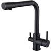 EGTink Rubinetto da cucina 3 vie,Miscelatore Cucina Girevole a 360°,3 in 1 Rubinetteria Cucina,Rubinetto di lavello Cucina con 2 uscite,Rubinetteria Cucina Acciaio Inox (Nero)