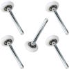 Oxxggkao Set di 6 rulli per porte di garage, resistenti industriali, con cuscinetti a sfera protetti, 4,6 cm, in nylon bianco, aste da 11,5 cm, set di riparazione per porte di garage