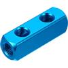PATIKIL Collettore d'Aria, 2 Vie 5 Porte Pt 1/4 Tubo Aria Alluminio Collettore lista Blocco Splitter Raccordo Distribuzione Compressore Aria Pneumatica, Blu