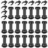 TIMESETL 20pcs piedino per mobili piedino per piedino regolabile 100-125 mm per piedistallo per mobili da cucina o bagno, piedini per mobili regolabili in plastica con clip di fissaggio per zoccolo