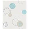 Rasch 475913 - Carta da parati in tessuto non tessuto, disegno a cerchi, colore: turchese/beige