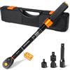 ss shovan Set di chiavi dinamometriche da 1/2, chiave dinamometrica per auto, 40-220 Nm, certificazione GS, con adattatore da 3/8, regolabile a 72 denti, per auto, moto, camion, precisione ± 3%