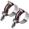 Glarks Confezione da 2 fascette di serraggio flessibili in acciaio inossidabile per tubo di aspirazione turbo 38-43 mm (38-43 mm)