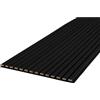 PROVISTON Pannelli murali 3D acustici 2400 x 561 x 19 mm Lamelle di legno MDF laminate nel colore Nero Opaco con supporto in fleece