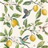 ReWallpaper Carta Adesiva Mobili Fantasia Limoni Giallo Beige Carta Da Parati Autoadesiva Floreale per Cucina Bagno Impermeabile 44.5CMx3M Beige Pellicola Adesiva Armadio Cassetti Rustica