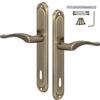 Kotarbau Maniglia per porte interne BB, guarnitura per porta a piastra lunga con Türklinke patina, da 90 mm, maniglia per porte interne, serratura per porte da interno, guarnitura per serratura