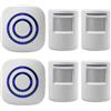 GBKDQQ Set di rilevatori di passaggio, con 2 ricevitori plug-in elettronici, 4 rilevatori di sensori di movimento PIR, sistema di allarme radio per cariche, camper, casa, garage