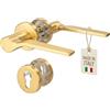 Gedotec ONDA - Set di maniglie per porte interne in metallo, rosetta PZ, cilindro profilato in ottone, maniglia per porta della stanza, rosetta rotonda per porte di spessore da 35 a 47 mm