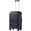 KONO Bagaglio a Mano 56 cm in PP Rigido, Valigia Cabina Leggera con Serratura TSA, Trolley con Ruote Doppie 360° e Manico Regolabile (56 cm, Marina Militare)