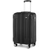 KONO Valigia Bagaglio a Mano 55x35x20cm Rigida e Leggera Trolley Piccolo in ABS con 4 Ruote Valigie da Viaggio, Nero