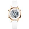 GOLDEN HOUR Orologi digitali da donna impermeabili con cinturino in silicone, cronografo da 32 mm