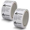 BETCKEY - 2 Rotoli Adesivi di Avvertimento di Soffocamento, 50mm x 50mm, 1000 Adesivo di Sicurezza di Avvertimento Bianco di Soffocamento