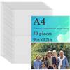 MOPLA 50 Pack 100 Tasche A4 per Raccoglitori Buste Trasparenti per Foto,Porta Cartoline A4,Tasche Foto a 11 Anelli,Maniche Fotografiche Ultra Chiare 2 Scomparti Trasparente