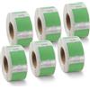 BETCKEY - 6 Rotoli 11353 Etichette Colorate(Verde) Compatibile con DYMO S0722530, 13mm x 25mm, 6000 Etichette Multiuso Utilizzo per LabelWriter 450 4XL NON per 550 o 5XL