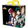Konix My Hero Academia Borsa della Spesa 40 x 45 x 20 cm - Materiale riciclato - Motivo Team - Nero