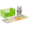 Simba - Pamper Petz Bunny con Lettino, misura 15 cm, coniglietto Interattivo con Accessori e Cuccia, Peluche da Accudire per Bambini, +3 anni, 105950210