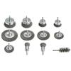 S&R Spazzole Trapano Metalliche in Acciaio. Set Spazzole Metalliche per Trapano 12 Pezzi - Codolo 6 mm - Spazzola a Disco, Tazza e Cilindrica per Rimozione Ruggine, Vernice, Pulizia Metallo e Legno.