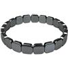 eleewoo Bracciale Ematite Uomo e Donna - Perle Geometriche a Cubo Quadrato 10mm - Braccialetto in Pietra Naturale Vera per Ancoraggio, Taglia XL (20 cm)